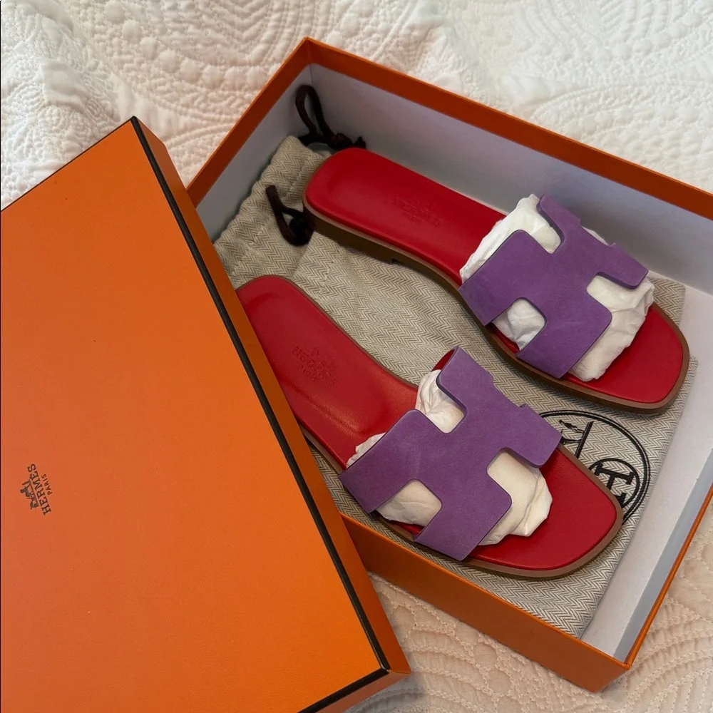 Hermes Purple and Red Sandals - Picture 9 of 9